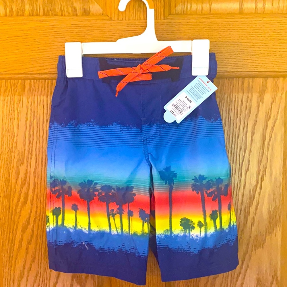 NWT Boy’s Cat and Jack swim trunks with 50+spf